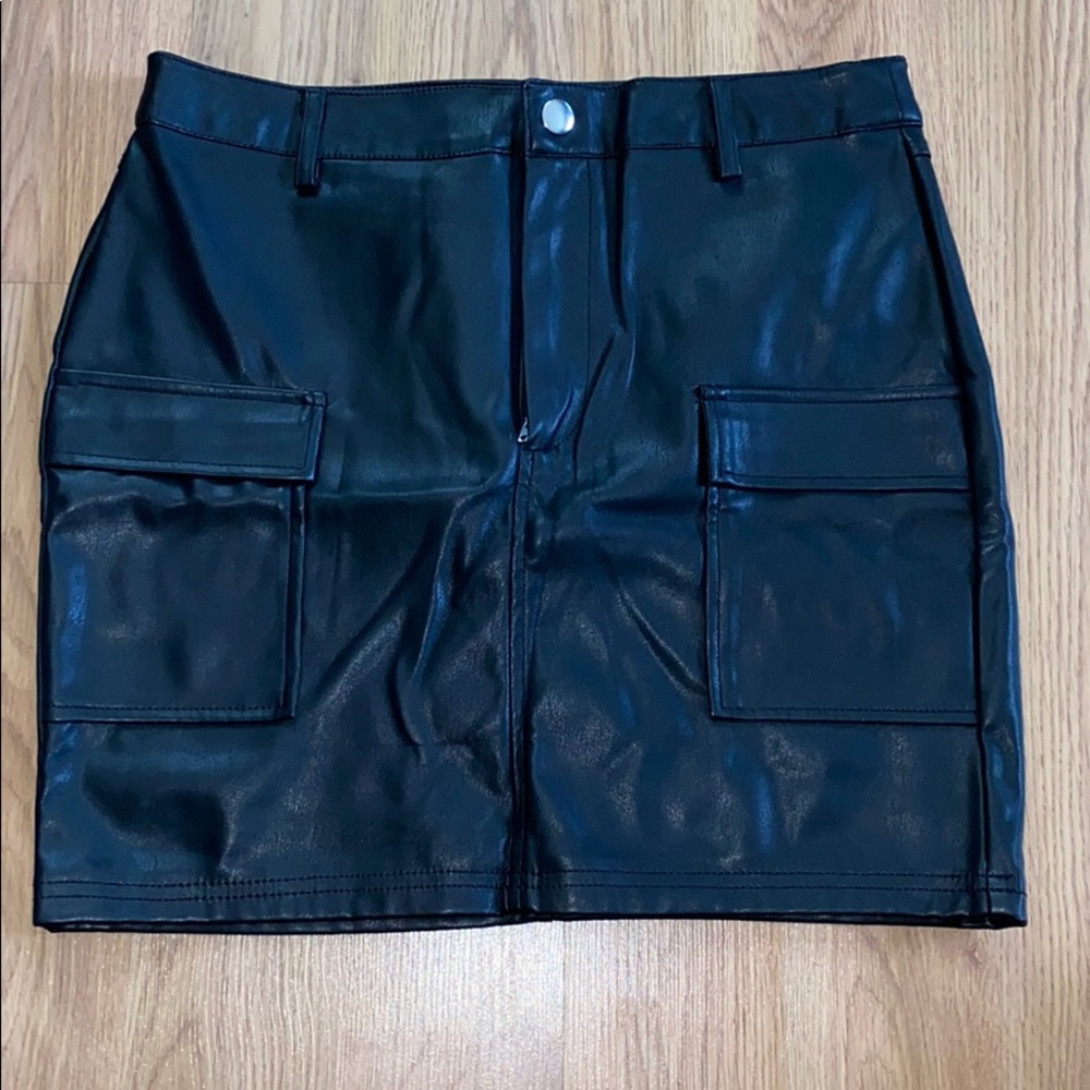 Love Tree Leather Skirt